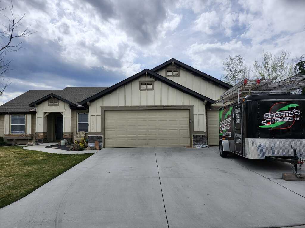 Exterior house repaint completed by Shorty's Painting Services LLC in Boise, Idaho